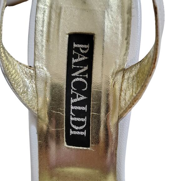 80s Pancaldi Italian Leather Strappy Heels 4 Inch Heel Size 7 1/2 AA Gently Used - Picture 8 of 12